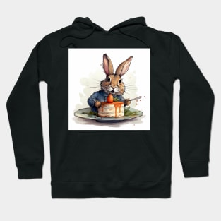 Cute Bunny Eating Carrot Cake Type 1 Hoodie